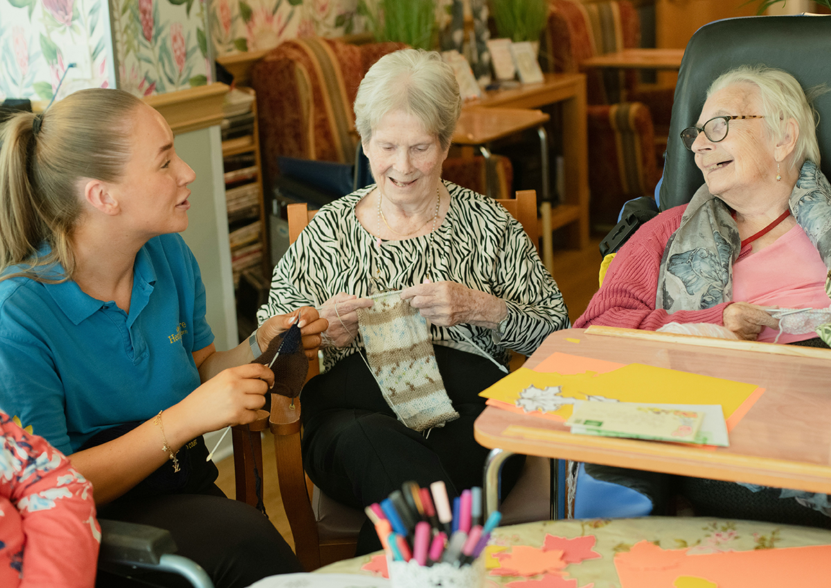 Seniors sharing a happy moment